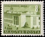 Stamps Hungary -  Edificios del plan quinquenal en Budapest