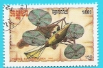 Sellos de Asia - Camboya -  KAMPUCHEA - Máquina Voladora - Sir George Cayley