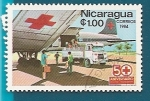 Stamps : America : Nicaragua :  50 aniv. Cruz Roja 