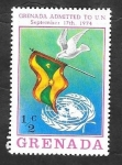 Sellos de America - Granada -  585 - Admisión de Grenada a Naciones Unidas, Bandera de Grenada