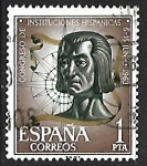 Stamps Spain -  Congreso de Instituciones Hispanicas - Colon