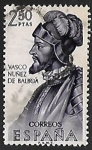Stamps Spain -  Forjadores de America - Marcos Nuñez de Balboa