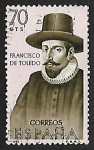 Stamps Spain -  Forjadores de America - Francisco de Toleso