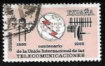 Stamps : Europe : Spain :  Centenario de la unión Internacional de las comunicaciones