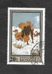 Stamps Mongolia -  660 - Pintura