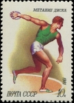 Stamps Russia -  Deportes,Lanzando el disco 