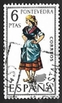 Stamps Spain -  Trajes típicos españoles - Pontevedra