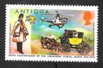 Sellos del Mundo : America : Antigua_y_Barbuda : 325 - Centº del UPU, Cartero, coche postal y helicóptero postal