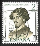 Stamps Spain -  Literatos Españoles - Gustavo  Adolfo Bécquer