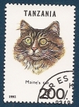 Stamps Tanzania -  Gatos de Raza - Gato de Maine