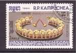 Stamps Cambodia -  serie- Instr. music. antiguos