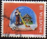 Stamps : Europe : Switzerland :  Suiza 2000 Scott 1067 Sello Recuerdos Bola Nieve Tiroles  y Reloj Cuco Michel1709 usado Switzerland 