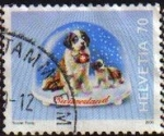 Stamps : Europe : Switzerland :  Suiza 2000 Scott 1072 Sello Recuerdos Bola Nieve San Bernardo Michel 1714 usado Switzerland Suisse 