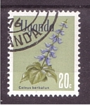 Stamps : Africa : Uganda :  serie- Flores