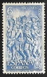 Stamps Spain -  Año Santo Compostelano  - Relieve del Hospital del Rey, Burgos