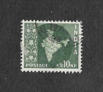 Stamps India -  281 - Mapa