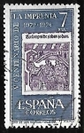 Stamps Spain -  V Centenario de la Imprenta - Ilustración del 