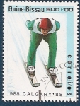 Stamps : Africa : Guinea_Bissau :  Calgary 1988 salto en sky