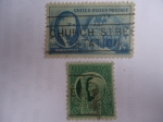 Stamps United States -  Cuatro libertad de Rooselvelt -Estatua de la Libertad y cuatro libertad de Roosevelt.