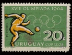 Stamps Uruguay -  733 - Olimpiadas de Tokio, fútbol