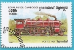 Stamps Cambodia -  Locomotora de vapor 4-4-2