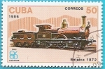 Stamps Cuba -  Locomotora Belgica 1872  - Expo de Vancouver