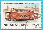 Stamps Nicaragua -  150 aniv del Ferrocarril Alemán  - doble piso