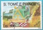 Sellos del Mundo : Africa : Santo_Tom�_y_Principe : Locomotora de las Islas