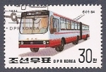 Stamps North Korea -  transportes públicos - Trolebús Articulado