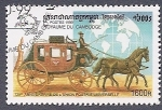 Stamps : Asia : Cambodia :  Diligencia de Correos - 125º Aniv de la U.P.U.