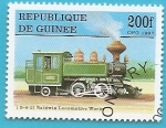 Stamps : Africa : Guinea :  Locomotora de Baldwin Works 0-4-2