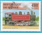 Stamps : Africa : Guinea :  Locomotora de H.K. Porter Co. 0-6-0