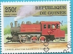 Sellos de Africa - Guinea -  Locomotora de American Locomotive Company 0-6-0