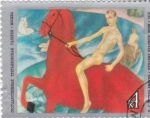 Stamps Russia -  PINTURA- JOVEN A CABALLO