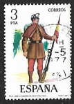 Sellos de Europa - Espa�a -  Uniformes Militares - Cabo 2º de Infantería, cazadores 