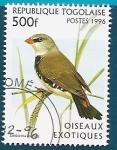 Sellos de Africa - Togo -  AVES - Diamante moteado