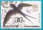 Sellos de Asia - Corea del norte -  Golondrina común  - UNEP