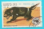 Stamps Laos -  demonio o diablo de Tasmania