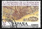 Stamps Spain -  V Centenário de la Fundación de las Palmas de Gran Canaria - Plano de la Ciudad