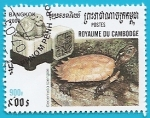 Stamps Cambodia -  Tortuga hoja de pecho negro