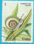 Stamps : America : Cuba :  Polymita - caracol endémico de Cuba