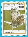 Sellos de Africa - Benin -  Mariposa Argus celbulina ortbitulus