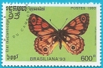 Stamps Cambodia -  Mariposa Geitoneura minyas - Brasiliana 93