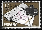 Stamps Spain -  Homenaje a la Prensa - Periódico y máquina fotográfica 