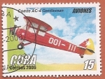 Stamps : America : Cuba :  Aviones - Comte AC-4 Gentleman