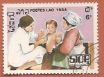 Sellos del Mundo : Asia : Laos : Campaña Stop a la Polio - vacunación