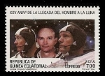 Stamps Equatorial Guinea -  XXV anivº llegada hombre a la Luna -Astronautas-Armstrong, Aldrin y Collins