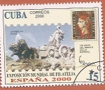 Stamps Cuba -  Exposición Mundial de Filatelia España 2000 - La Cibeles