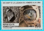 Stamps Equatorial Guinea -  XXV anivº llegada hombre a la Luna - la huella del hombre