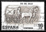 Stamps Spain -  Dia del Sello - Carro de correo romano